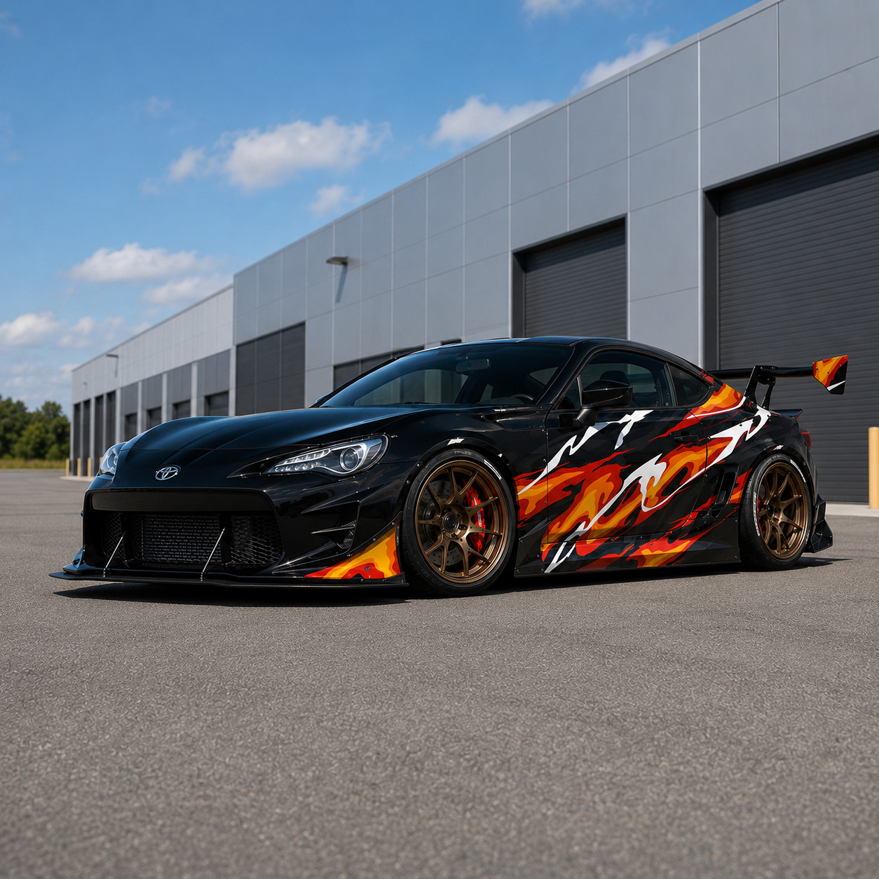 Flame Racing Car Wrap Kit – JDM Livery Vinyl Decal Graphics for Drift Tuner Cars