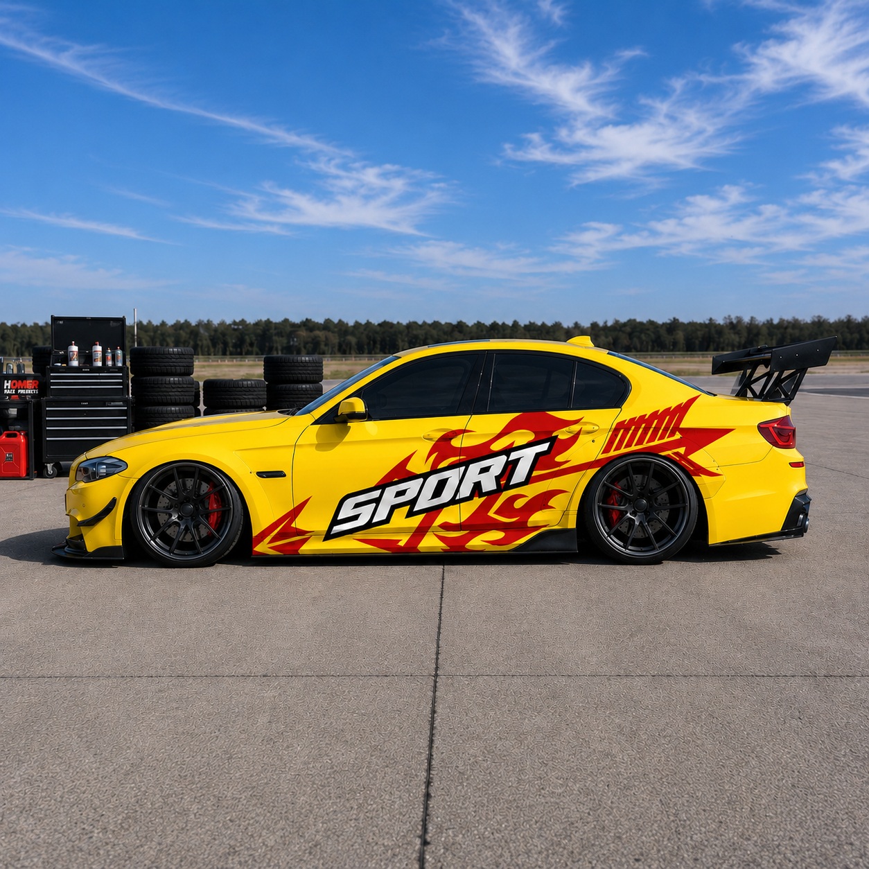 Custom JDM Sport Car Side Decal Kit – Racing Vinyl Wrap Graphics Drift Tuner Cars