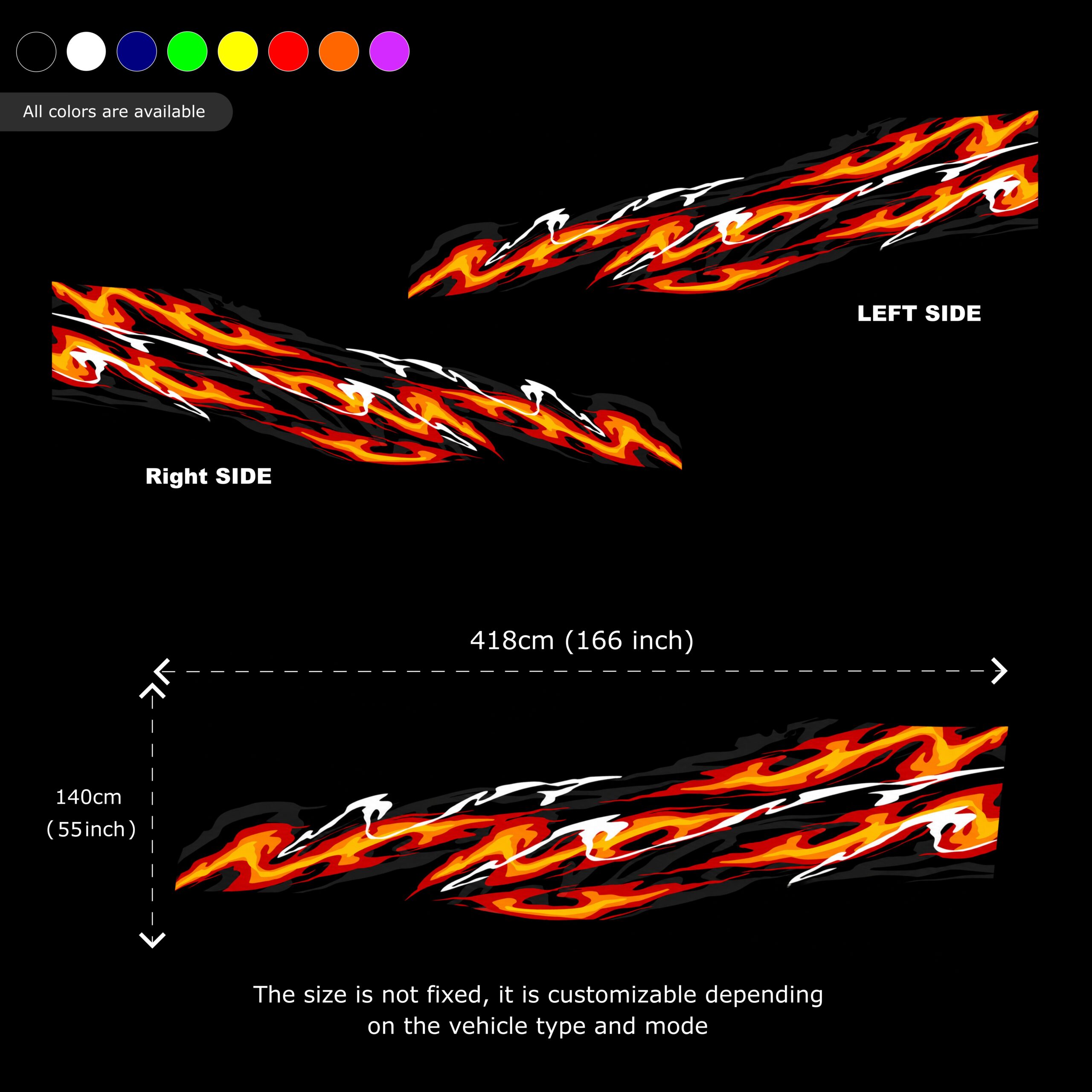 Flame Racing Car Wrap Kit – JDM Livery Vinyl Decal Graphics for Drift Tuner Cars
