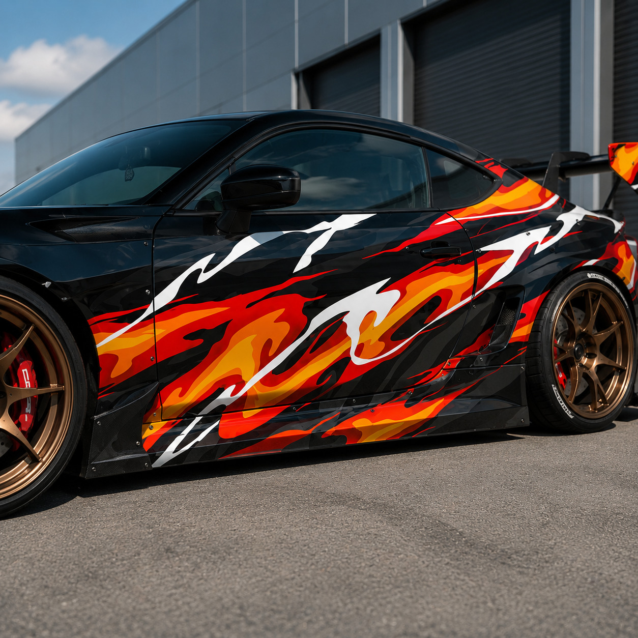 Flame Racing Car Wrap Kit – JDM Livery Vinyl Decal Graphics for Drift Tuner Cars