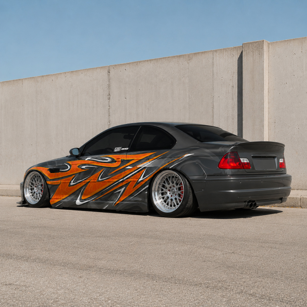 drift wrap kit JDM Orange Flame Car Wrap Vinyl Decal Graphics, Tuner Drift Racing Livery