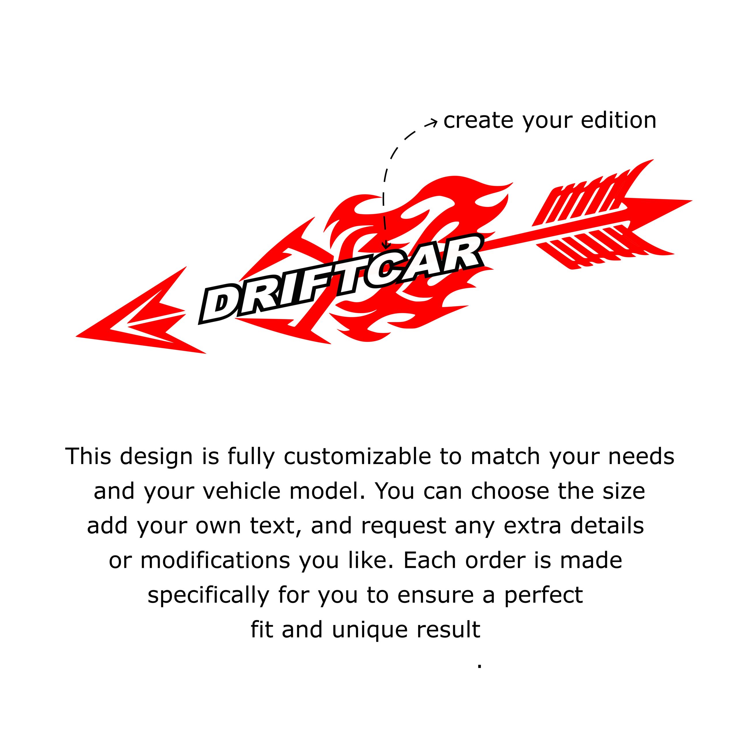 Custom JDM Sport Car Side Decal Kit – Racing Vinyl Wrap Graphics Drift Tuner Cars
