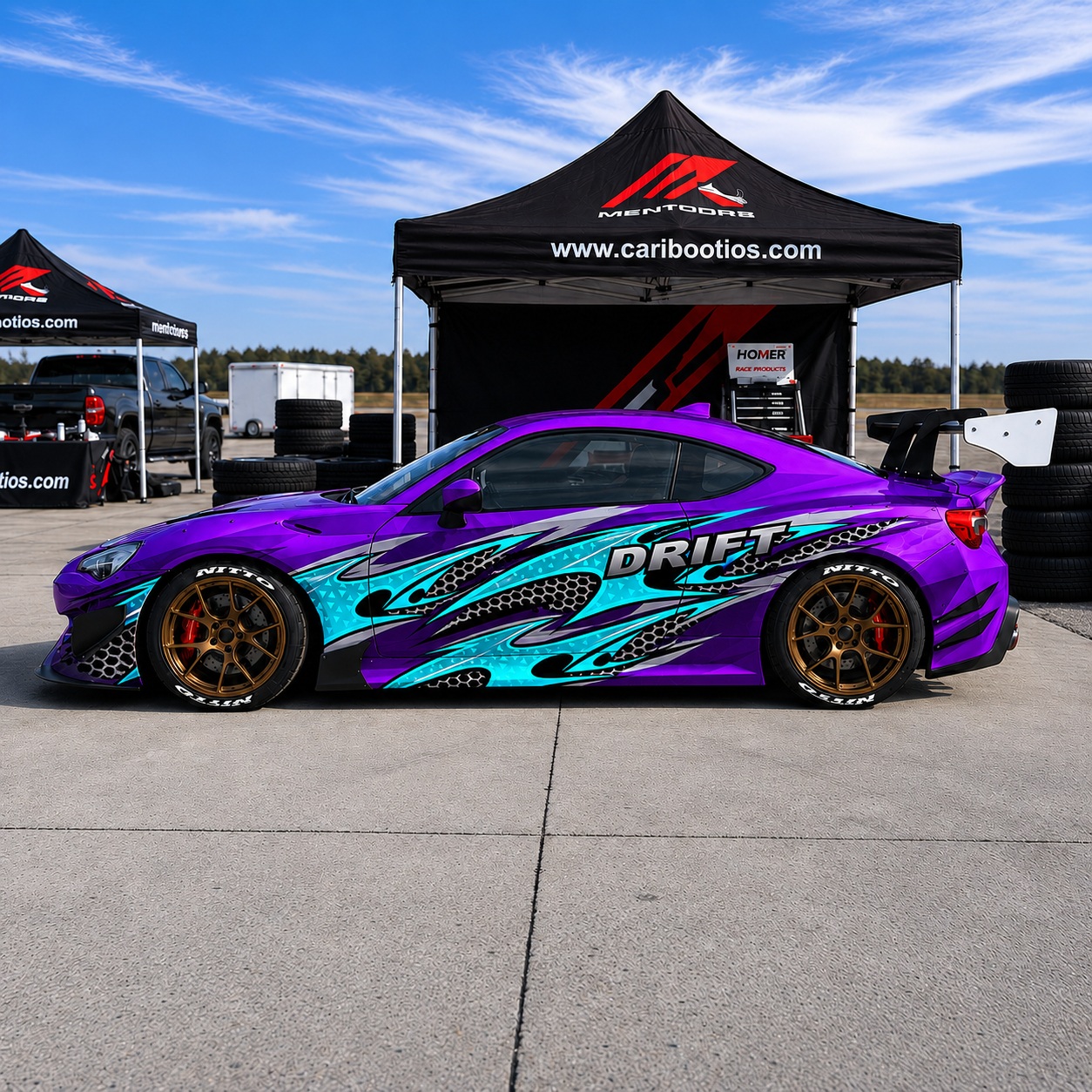 jdm car deca JDM Drift Car Wrap Kit – Aggressive Racing Livery Graphics for Tuner Builds