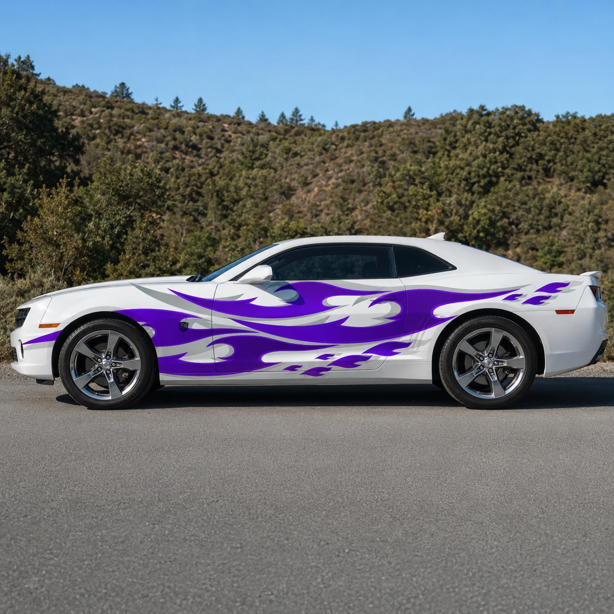 jdm car decal Purple Tribal Flame Car Wrap Decal Kit – JDM Racing Graphics for Tuner Cars