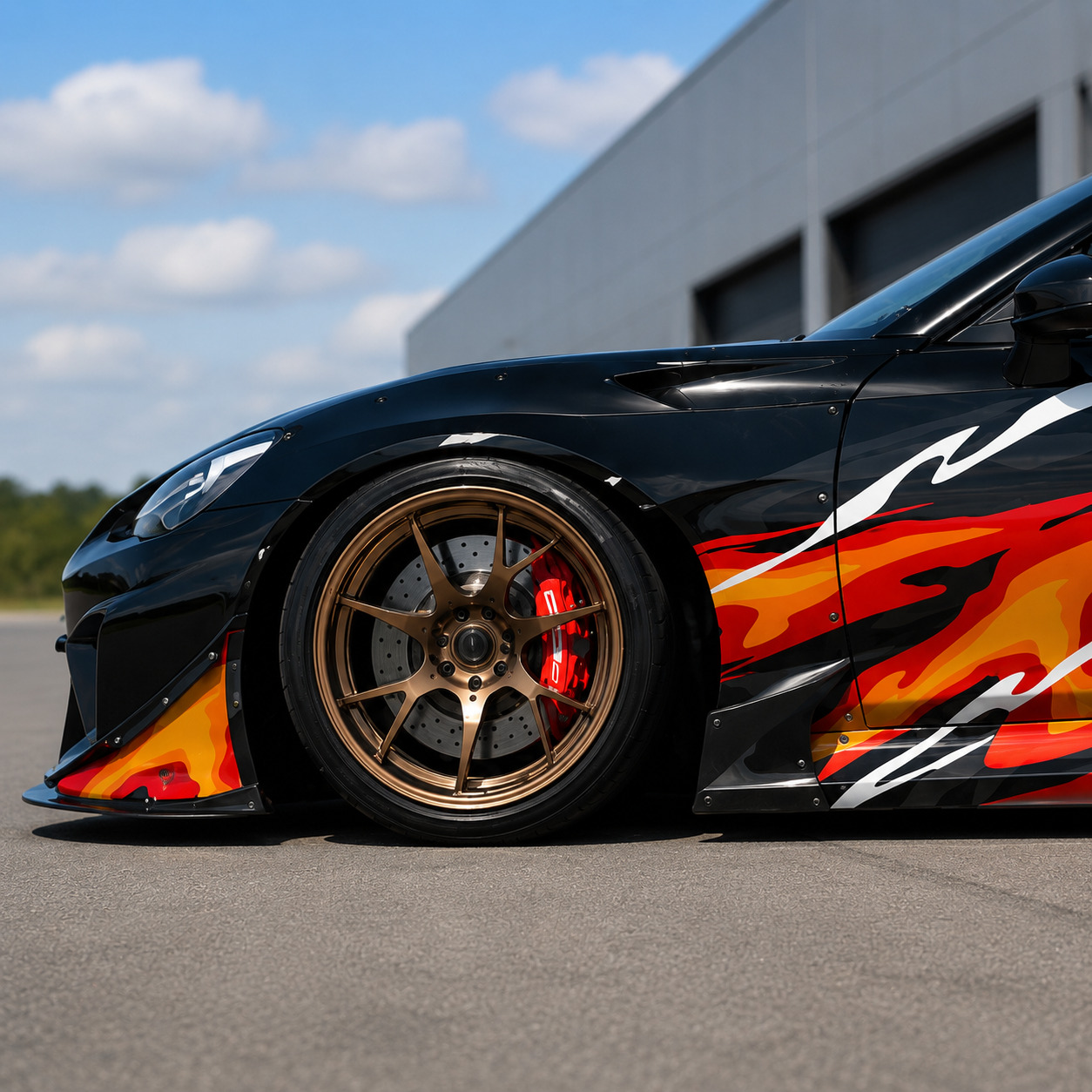 Flame Racing Car Wrap Kit – JDM Livery Vinyl Decal Graphics for Drift Tuner Cars