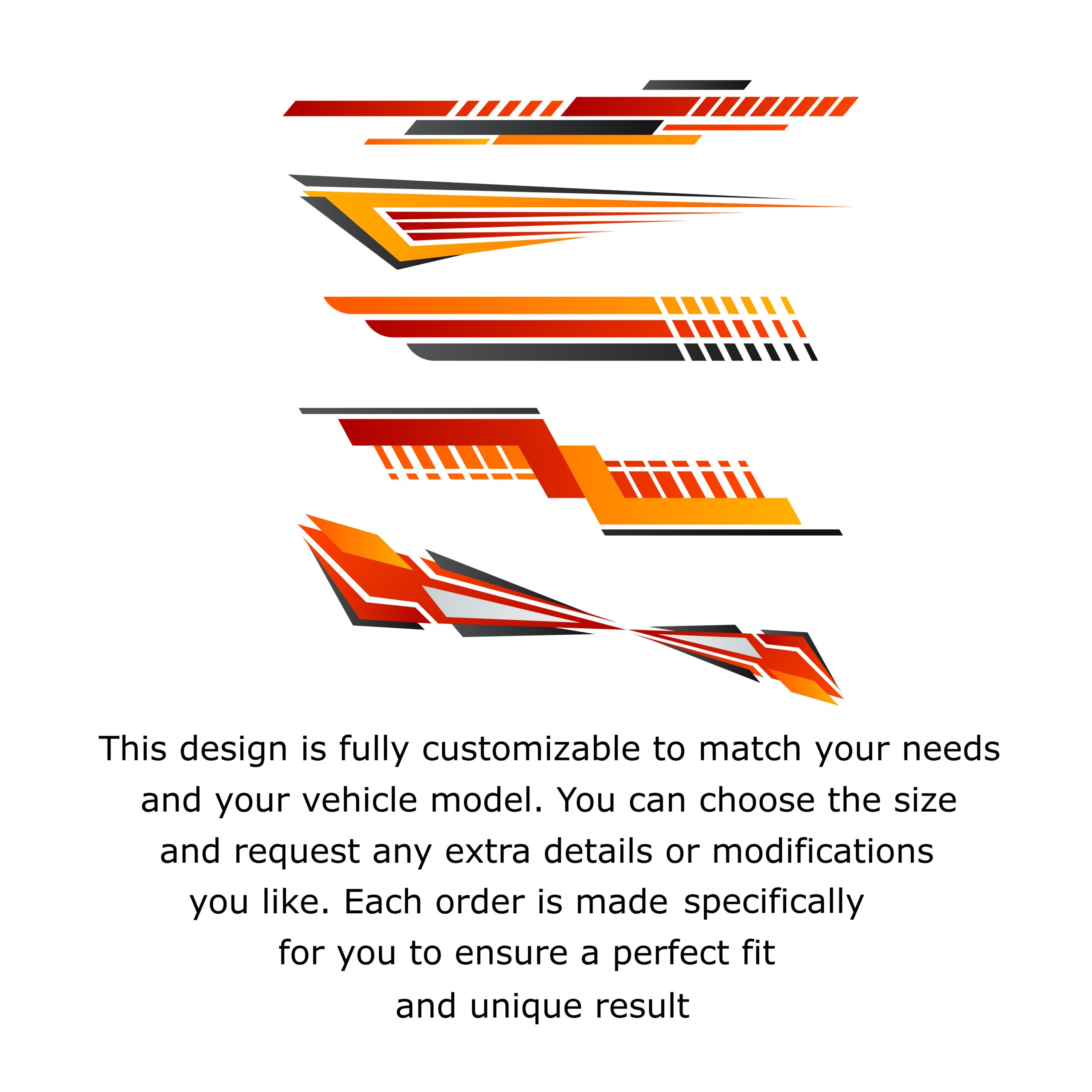 racing livery JDM Racing Stripes Decal Kit – 6 Pack Side Livery Graphics Bundle