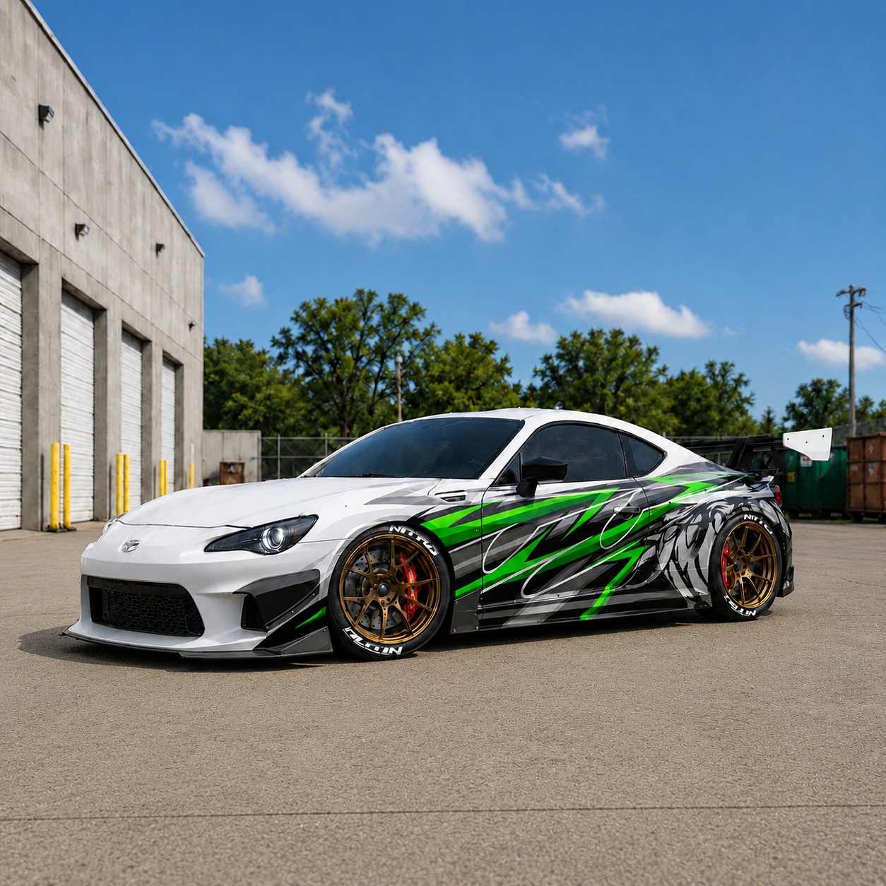 Custom JDM Racing Livery Vinyl Wrap – Geometric Drift Car Decals for Sports Cars