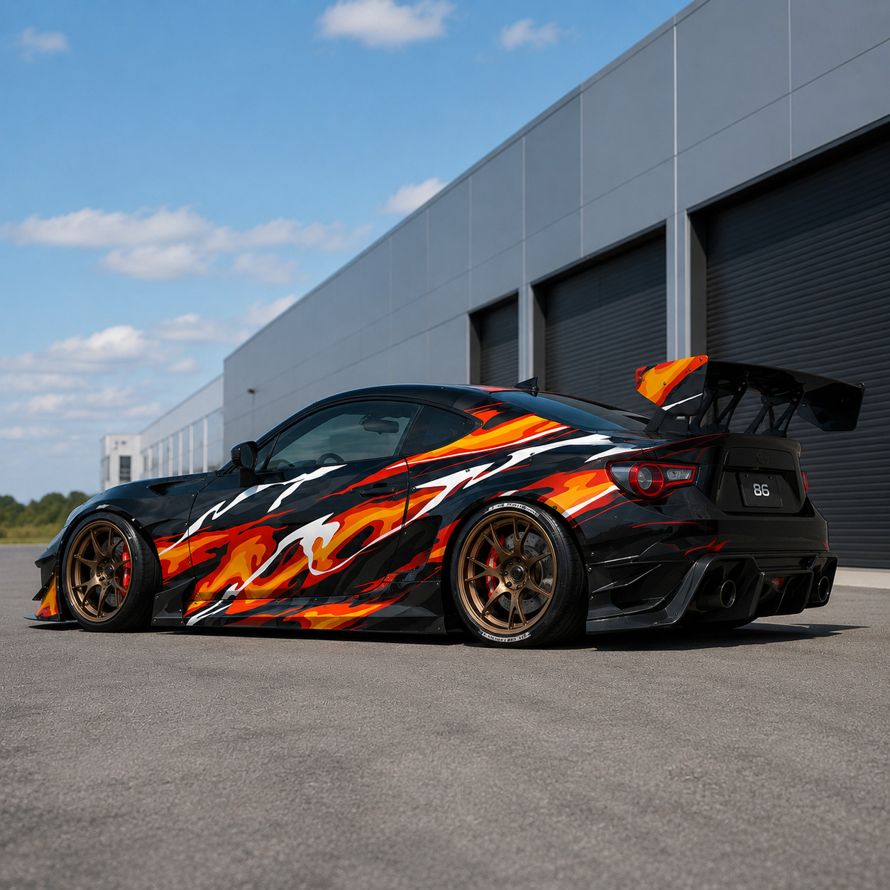 Flame Racing Car Wrap Kit – JDM Livery Vinyl Decal Graphics for Drift Tuner Cars