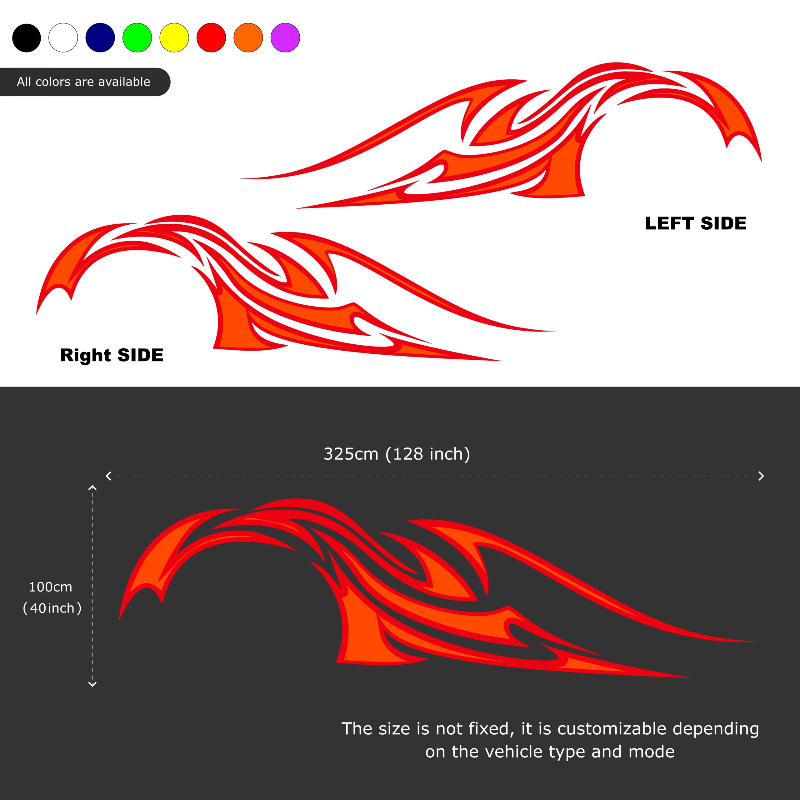 Car Decal JDM Racing Livery Tribal Flame Vinyl Wrap for Drift & Tuner Cars