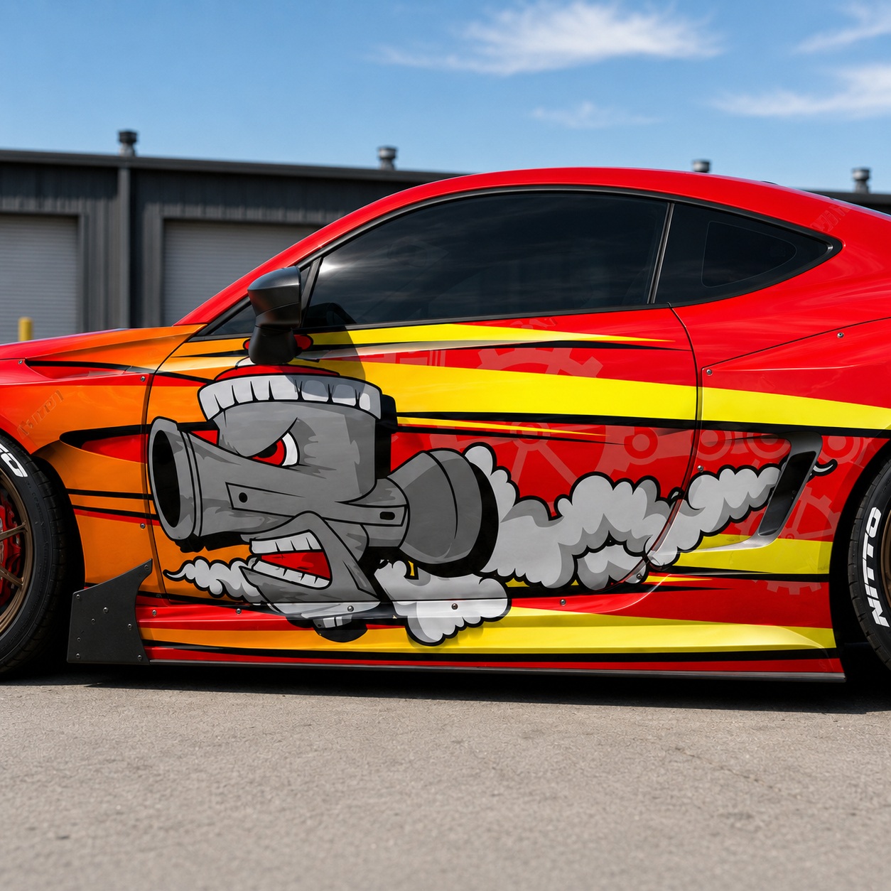 JDM Turbo Engine Car Wrap Kit – Racing Vinyl Decal Graphics for Tuner Cars