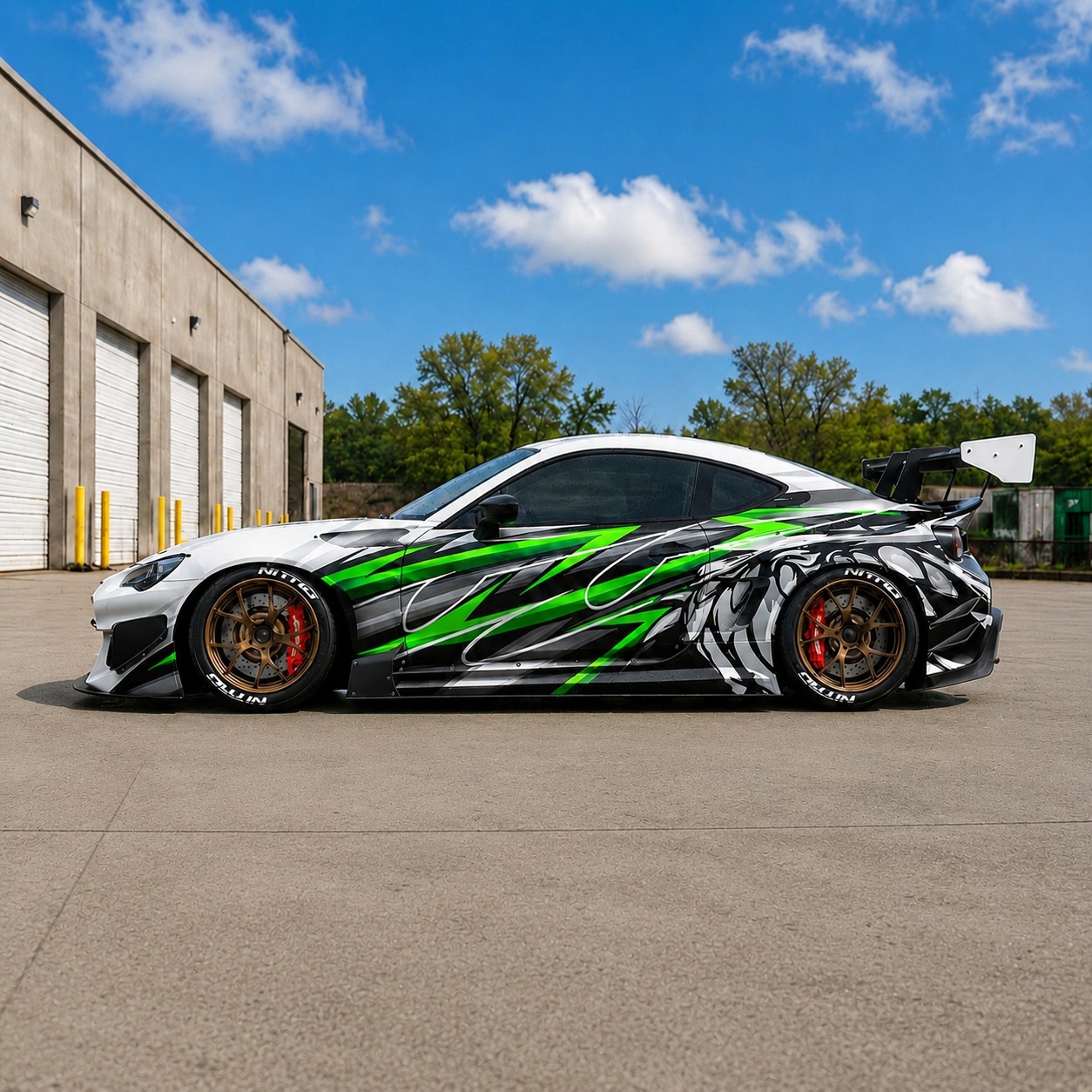 Custom JDM Racing Livery Vinyl Wrap – Geometric Drift Car Decals for Sports Cars