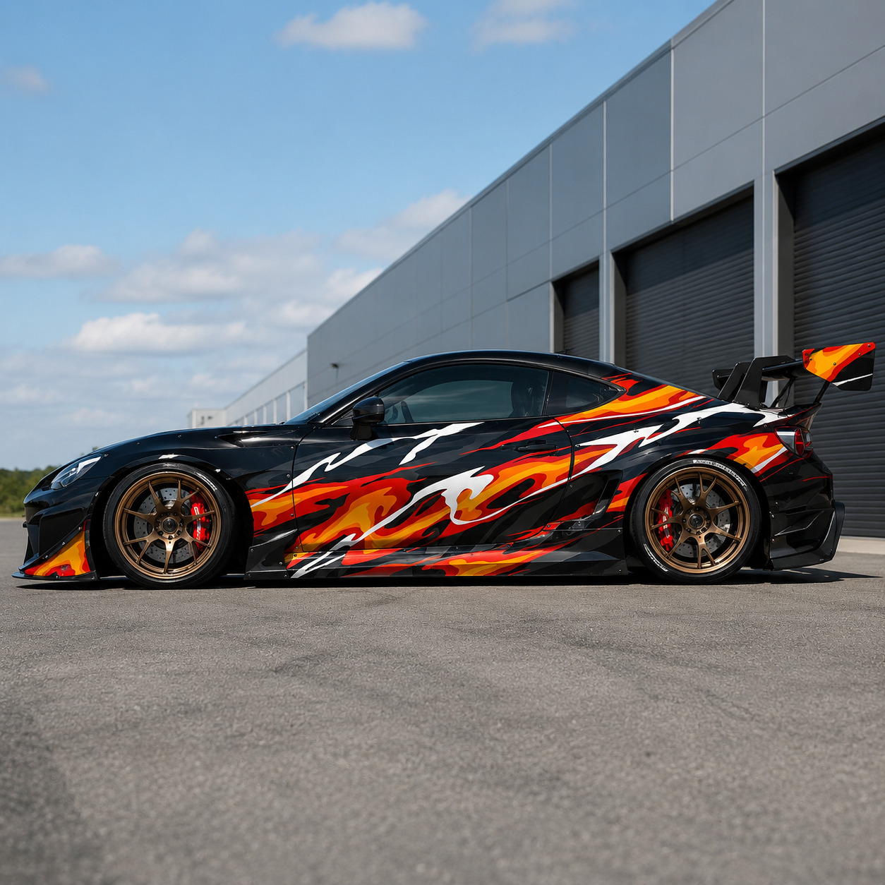 Flame Racing Car Wrap Kit – JDM Livery Vinyl Decal Graphics for Drift Tuner Cars