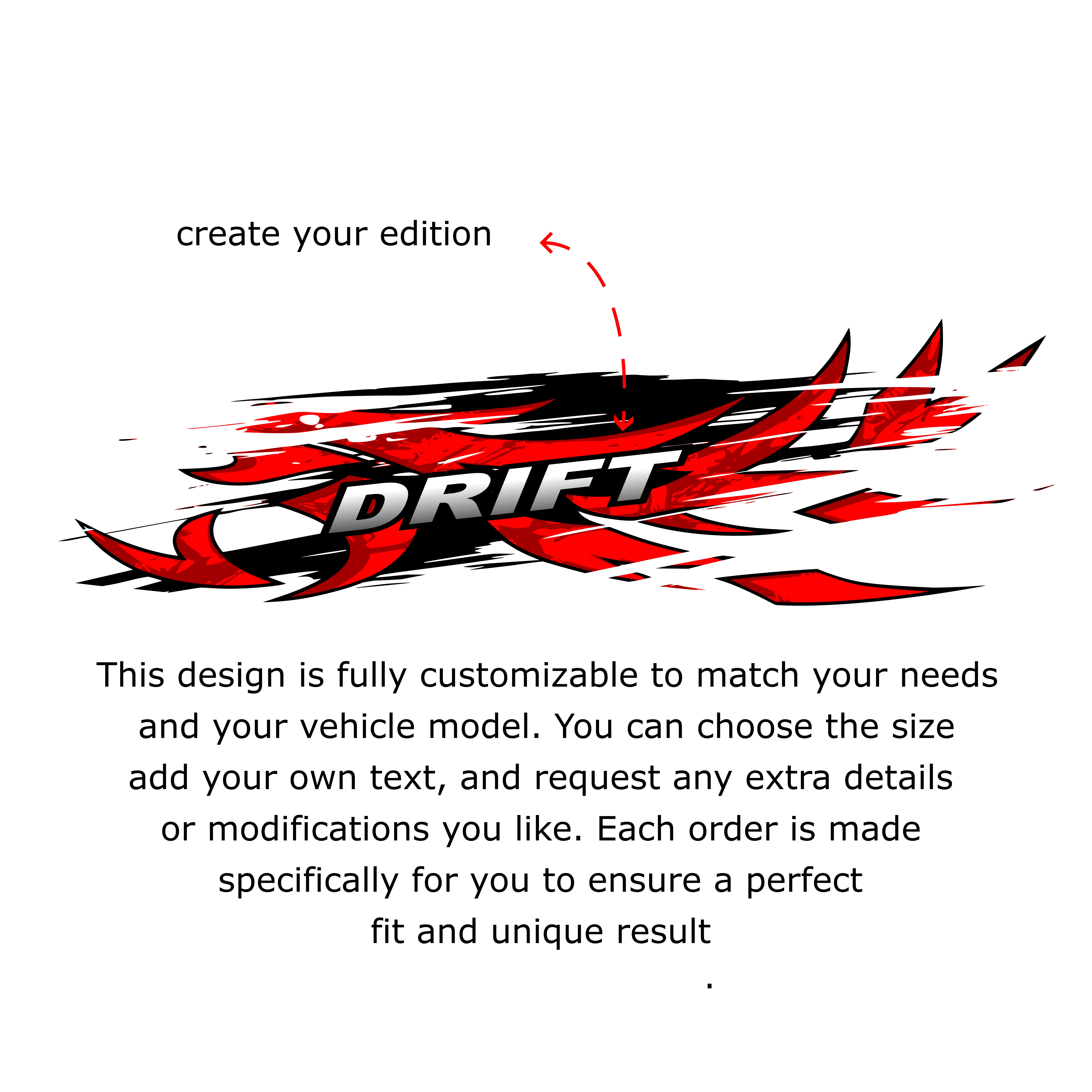 tuner car decal JDM Drift Racing Car Wrap Kit – Street Style Vinyl Graphics Decal for Tuner Cars