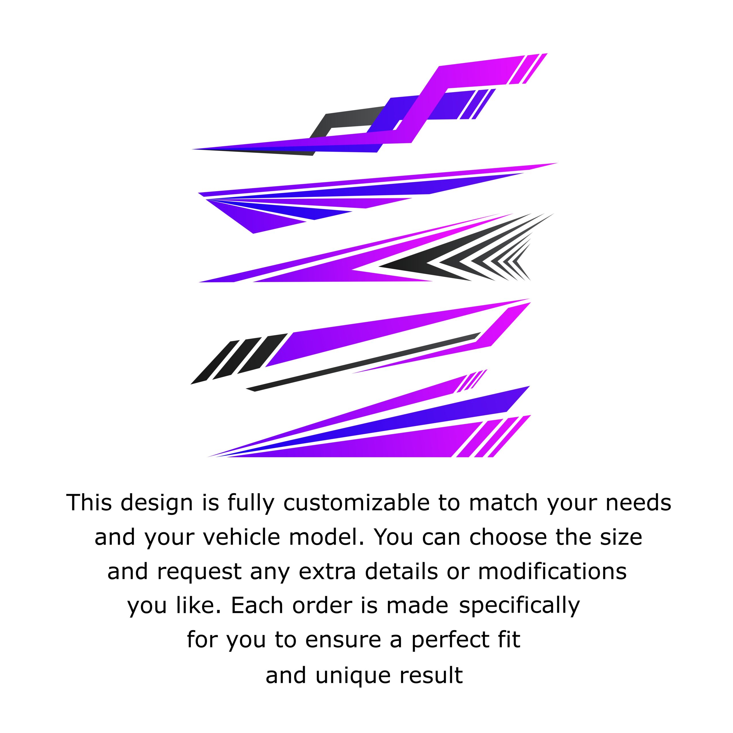 vinyl side decal JDM Racing Stripes Decal Kit β 6 Pack Custom Drift Car Livery Graphics